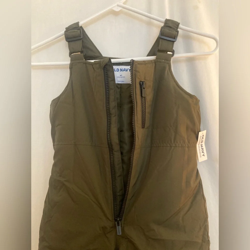 NWT Old Navy Green Snow Bib Overalls for Kids Size 4T